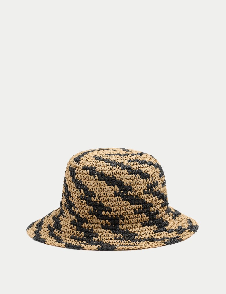 Slamák typu bucket s pruhovanými detaily