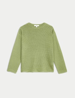 Textured Crew Neck Jumper