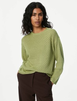 Textured Crew Neck Jumper