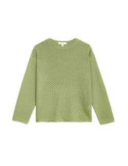 Textured Crew Neck Jumper