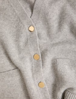 V-Neck Button Front Relaxed Cardigan