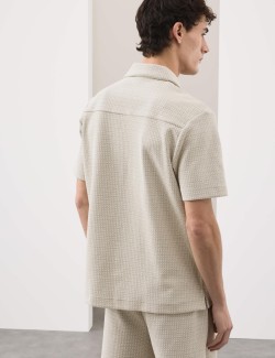Regular Fit Cotton Blend Textured Shirt