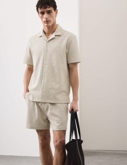 Regular Fit Cotton Blend Textured Shirt