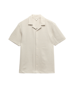 Regular Fit Cotton Blend Textured Shirt