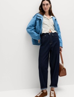 Striped Crew Neck Cropped Cardigan