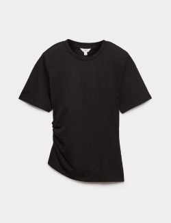 Pure Cotton Asymmetric Hem T-Shirt