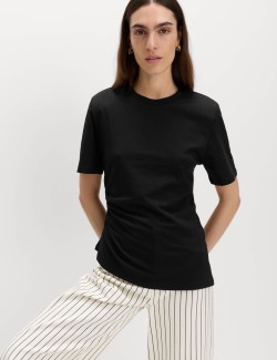 Pure Cotton Asymmetric Hem T-Shirt