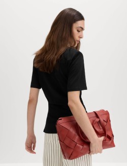 Pure Cotton Asymmetric Hem T-Shirt