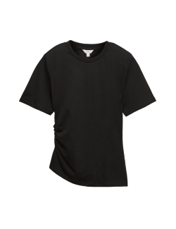 Pure Cotton Asymmetric Hem T-Shirt