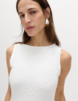 Cotton Rich Textured Midaxi Column Dress