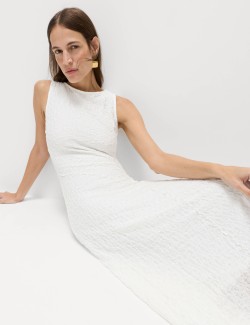 Cotton Rich Textured Midaxi Column Dress