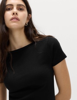 Cotton Rich Ribbed Midi Column Dress