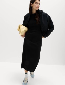 Cotton Rich Ribbed Midi Column Dress