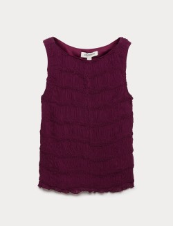 Textured Smocked Vest Top