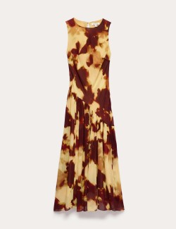 Printed Asymmetric Midaxi Dress