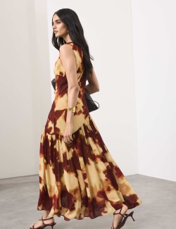 Printed Asymmetric Midaxi Dress