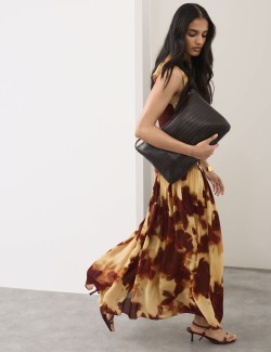 Printed Asymmetric Midaxi Dress