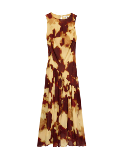 Printed Asymmetric Midaxi Dress