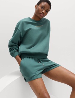 Cotton Rich Embroidered Oversized Sweatshirt