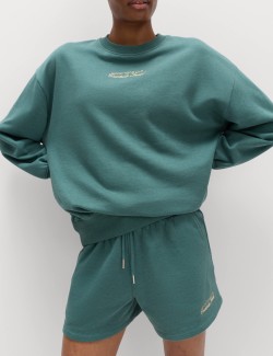 Cotton Rich Embroidered Oversized Sweatshirt