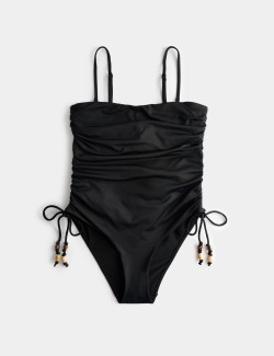 Tummy Control Wired Ruched Bandeau Swimsuit
