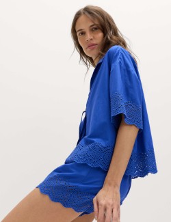 Pure Cotton Cutwork Beach Shorts