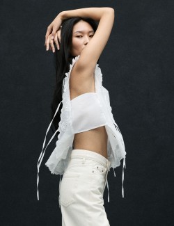 High Waisted Wide Leg Turn Up Jeans