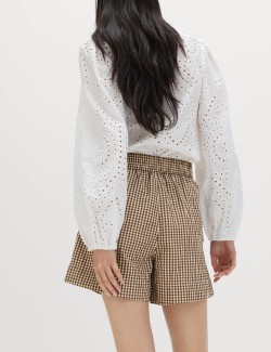Gingham High Waisted Shorts