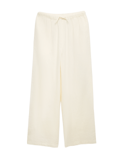 Wide Leg Trousers with Linen (6-16 Yrs)
