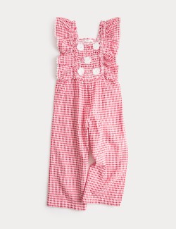 Čistě bavlněný overal z materiálu gingham (2–10 let)