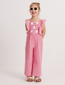 Čistě bavlněný overal z materiálu gingham (2–10 let)