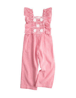 Čistě bavlněný overal z materiálu gingham (2–10 let)