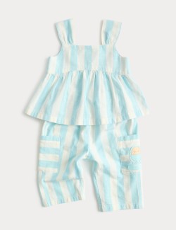 2 Piece Pure Cotton Striped Top & Trousers (0-5 Yrs)