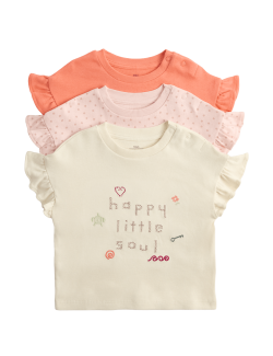 3 Pack Pure Cotton Happy Little Soul Tops (0-5 Yrs)