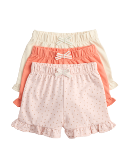 3 Pack Pure Cotton Patterned Shorts (0-5 Yrs)