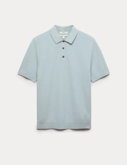 Cotton Rich Textured Knitted Polo Shirt