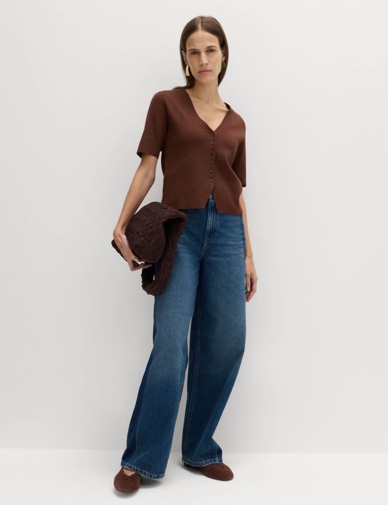 V-Neck Button Through Slim Fit Cardigan