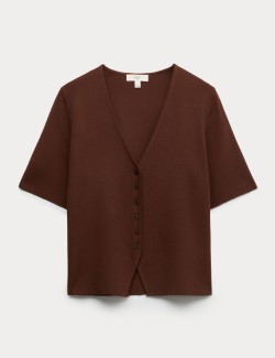 V-Neck Button Through Slim Fit Cardigan