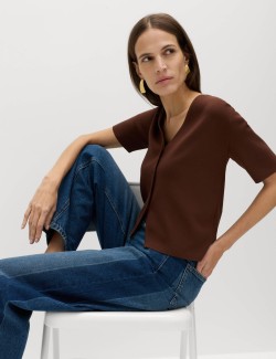 V-Neck Button Through Slim Fit Cardigan