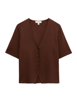 V-Neck Button Through Slim Fit Cardigan