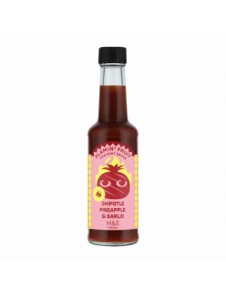 Pálivá omáčka s ananasovým protlakem, uzenými chilli papričkami, červenými chilli papričkami a česnekem