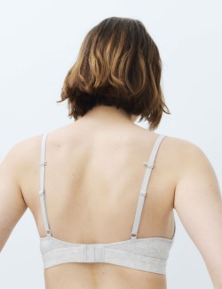 Juni Cotton Rib Non Wired Plunge Bra (A-E)