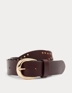 Leather Feature Buckle Waist Belt