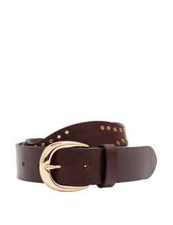 Leather Feature Buckle Waist Belt