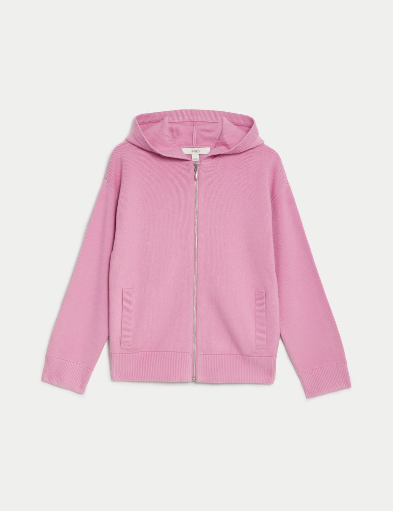 Soft Touch Knitted Zip Up Hoodie