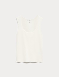 Square Neck Slim Fit Knitted Vest