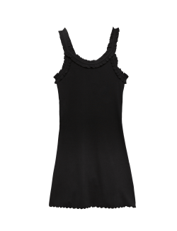 Cotton Rich Ribbed Ruffle Mini Slip Dress