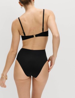 Tummy Control High Waisted High Leg Bikini Bottoms
