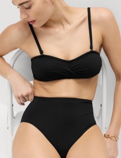 Tummy Control High Waisted High Leg Bikini Bottoms