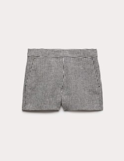 Pure Linen Checked Shorts